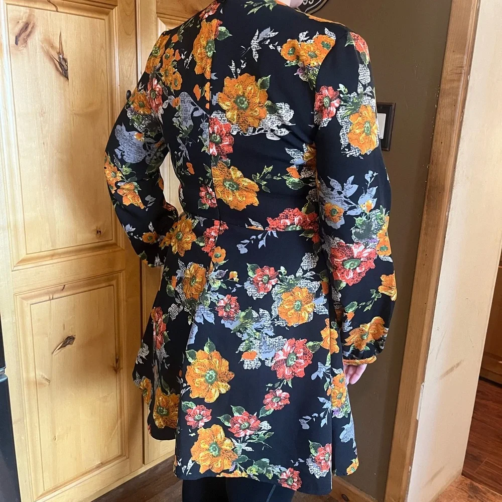 Nasty Gal Glamorous Floral Long Sleeve Mini Dress - Picture 5 of 8